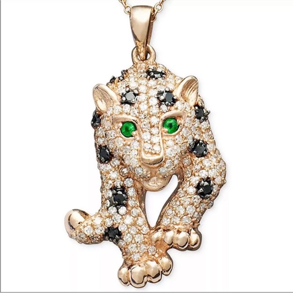 Leopard Rhinestone Necklace - Picture 1 of 2